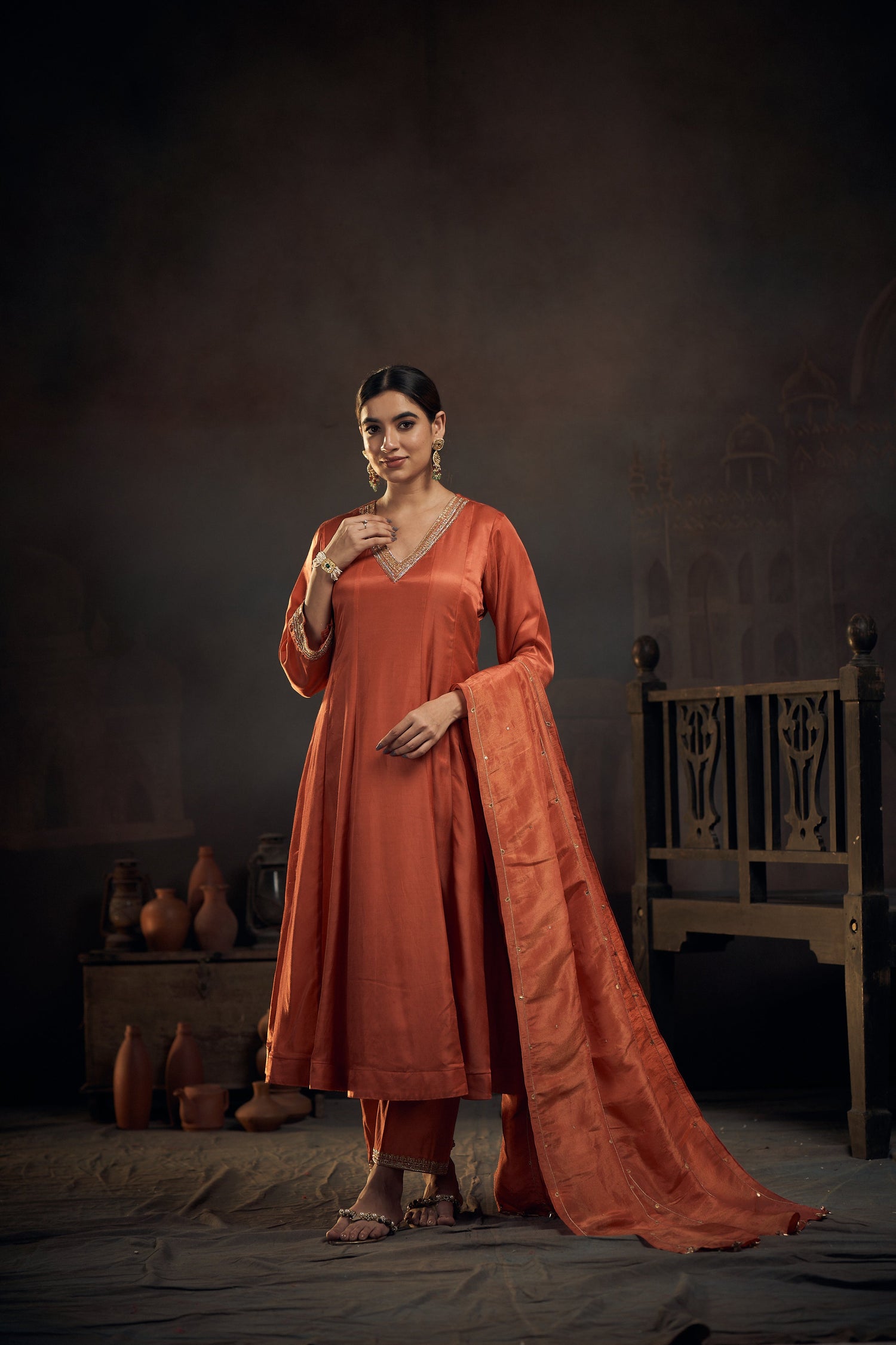 Kesar Anarkali set