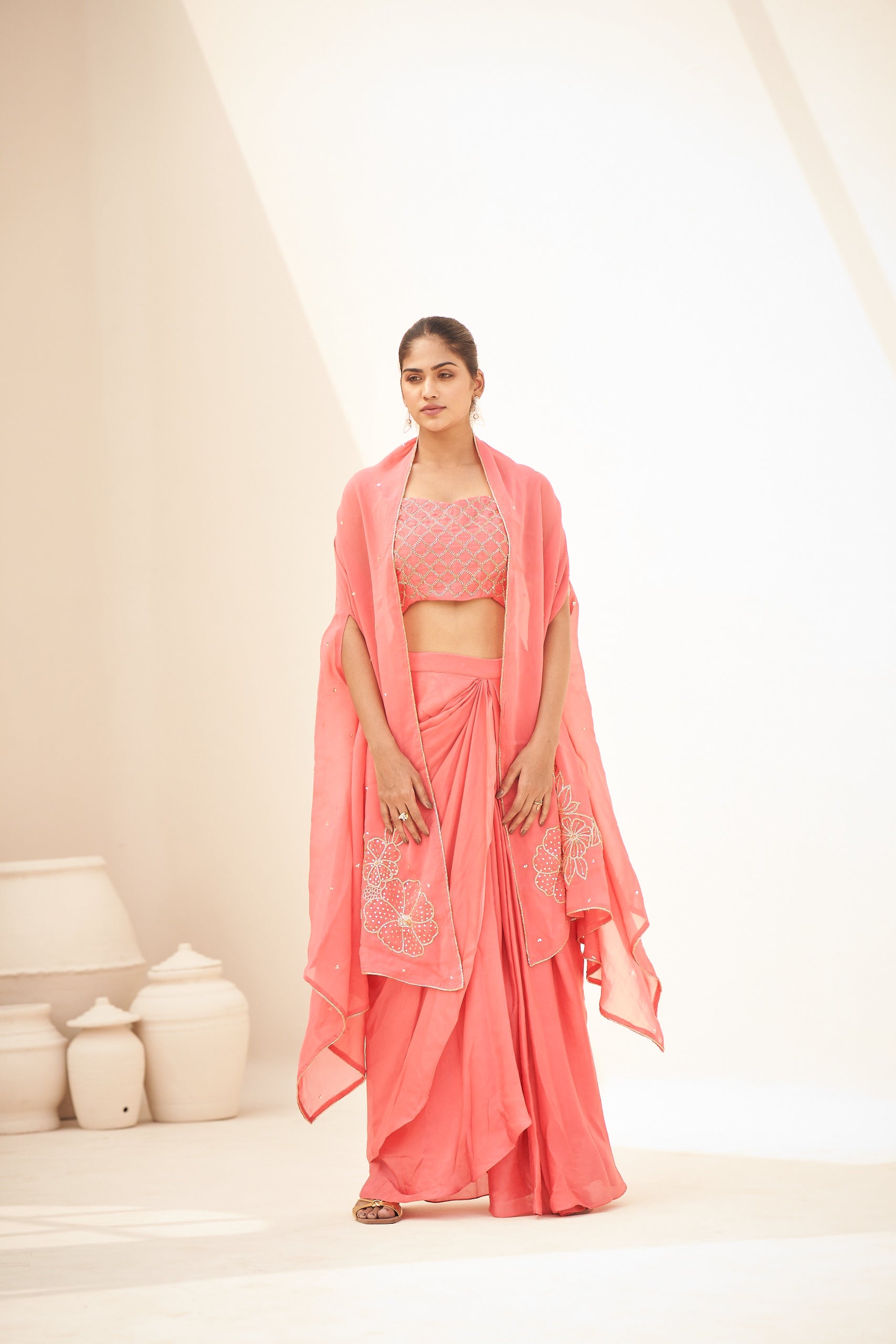 Drape Skirt Set